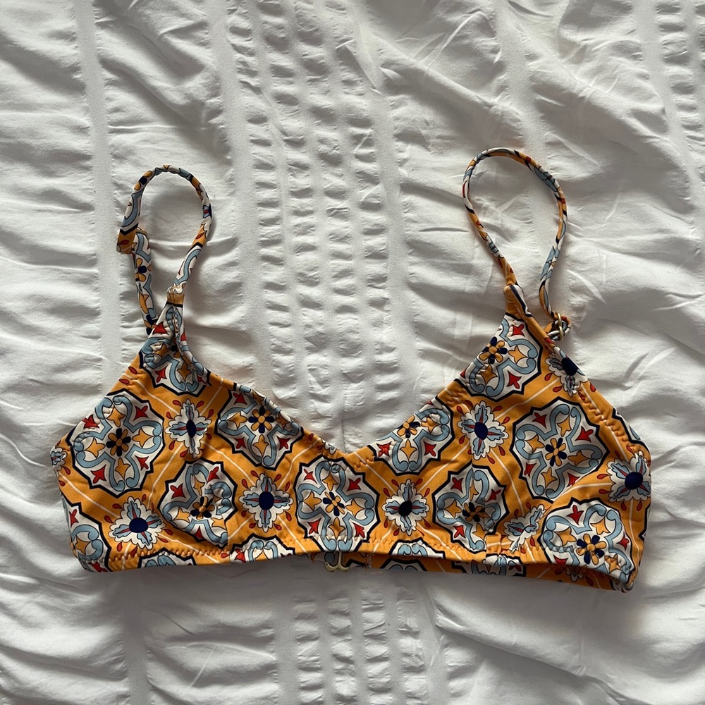Rhythm yellow patterned bikini top